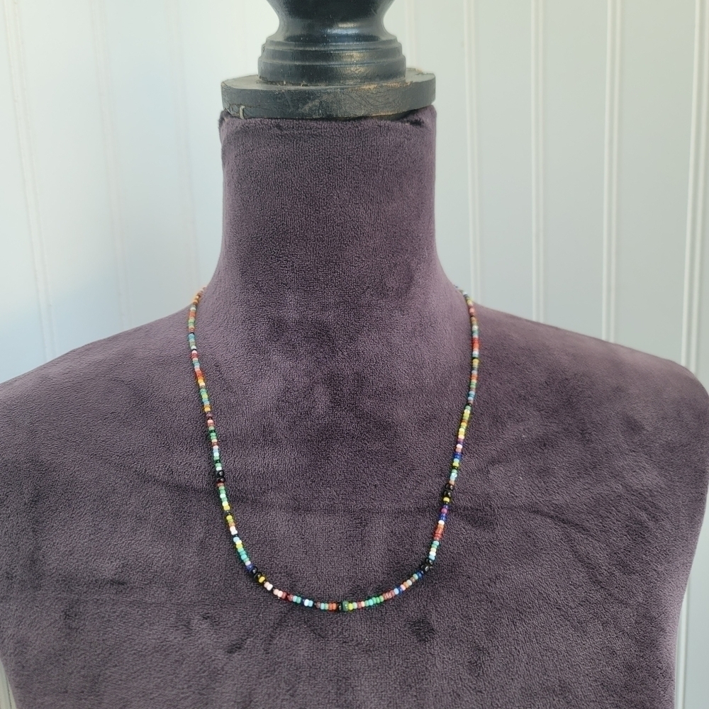 Colorful Beads Strand String Beaded Choker Necklace Jewelry Women Gift 22"